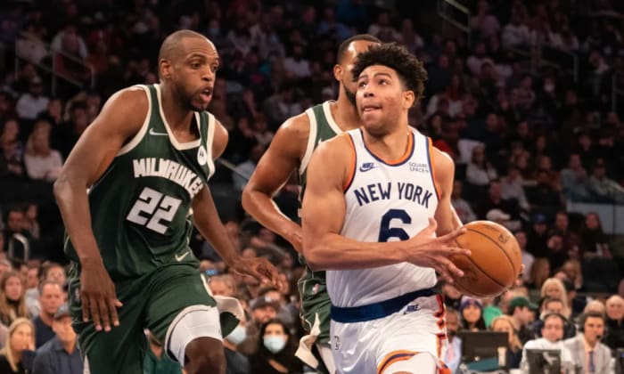 Grimes (6) will reprise his as the Knicks' primary shooting guard